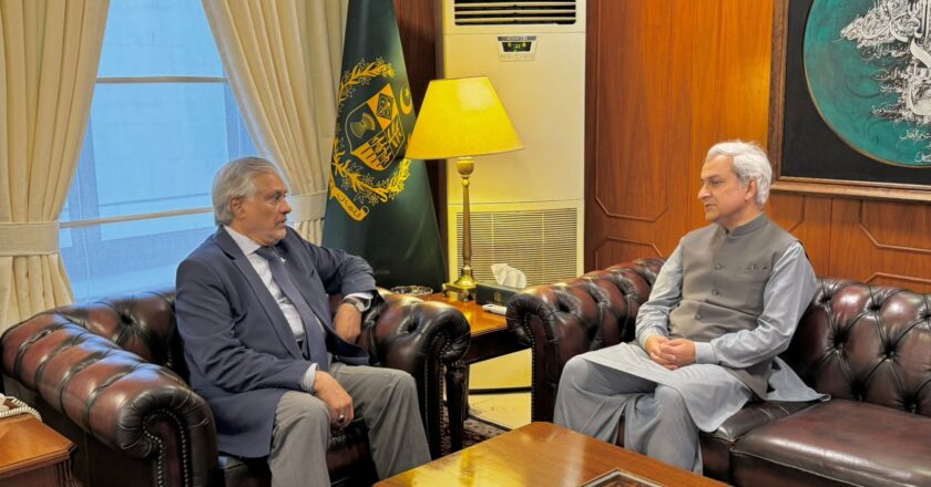 ڈپٹی وزیراعظم اسحاق ڈار سے اقوام متحدہ میں پاکستان کے مستقل نمائندے کی الوداعی ملاقات