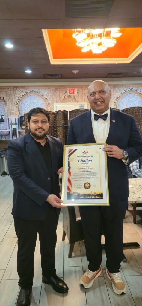 Pakistani Journalist Kamran Raja Honoured in US for Outstanding Journalistic Services