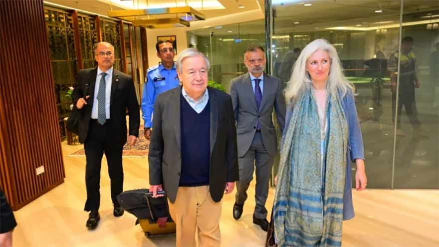 UN Chief Antonio Guterres Arrives in Islamabad on Three-Day Visit