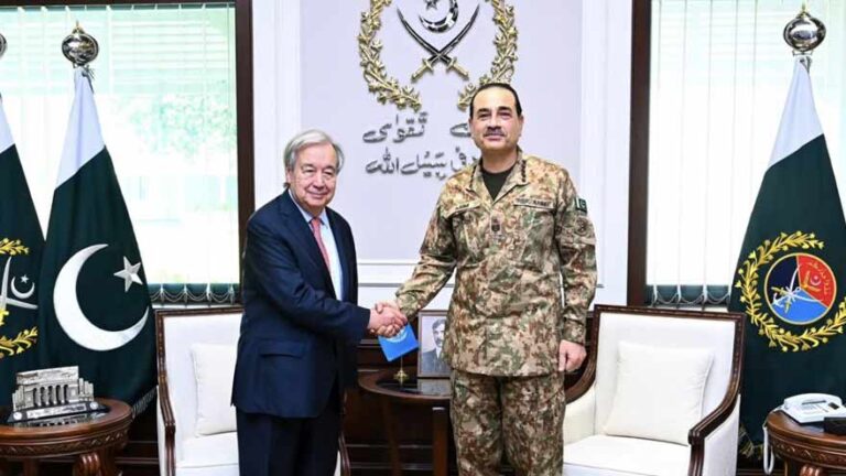 CDF Munir, Guterres Discuss Regional Security, Kashmir Issue and UN Peace Efforts