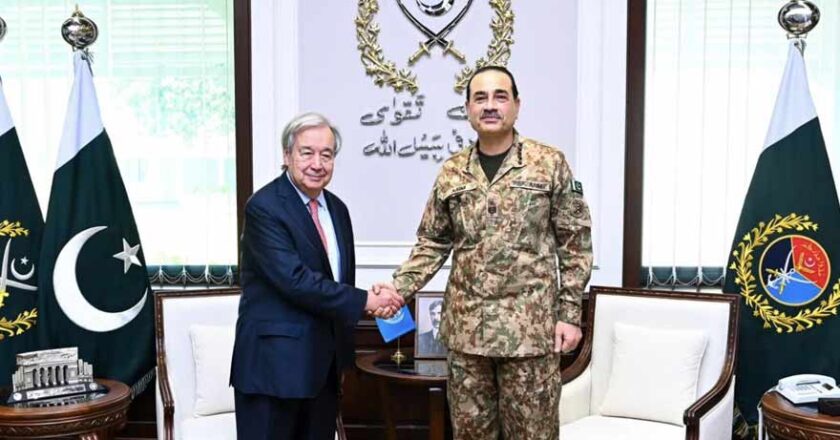 فیلڈ مارشل عاصم منیر اور انتونیو گوتریس کے درمیان علاقائی سلامتی، کشمیر اور عالمی امن پر تبادلہ خیال