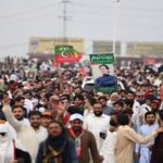 PTI Long March Enters Charsadda on Seventh Day, Heads Towards Mardan